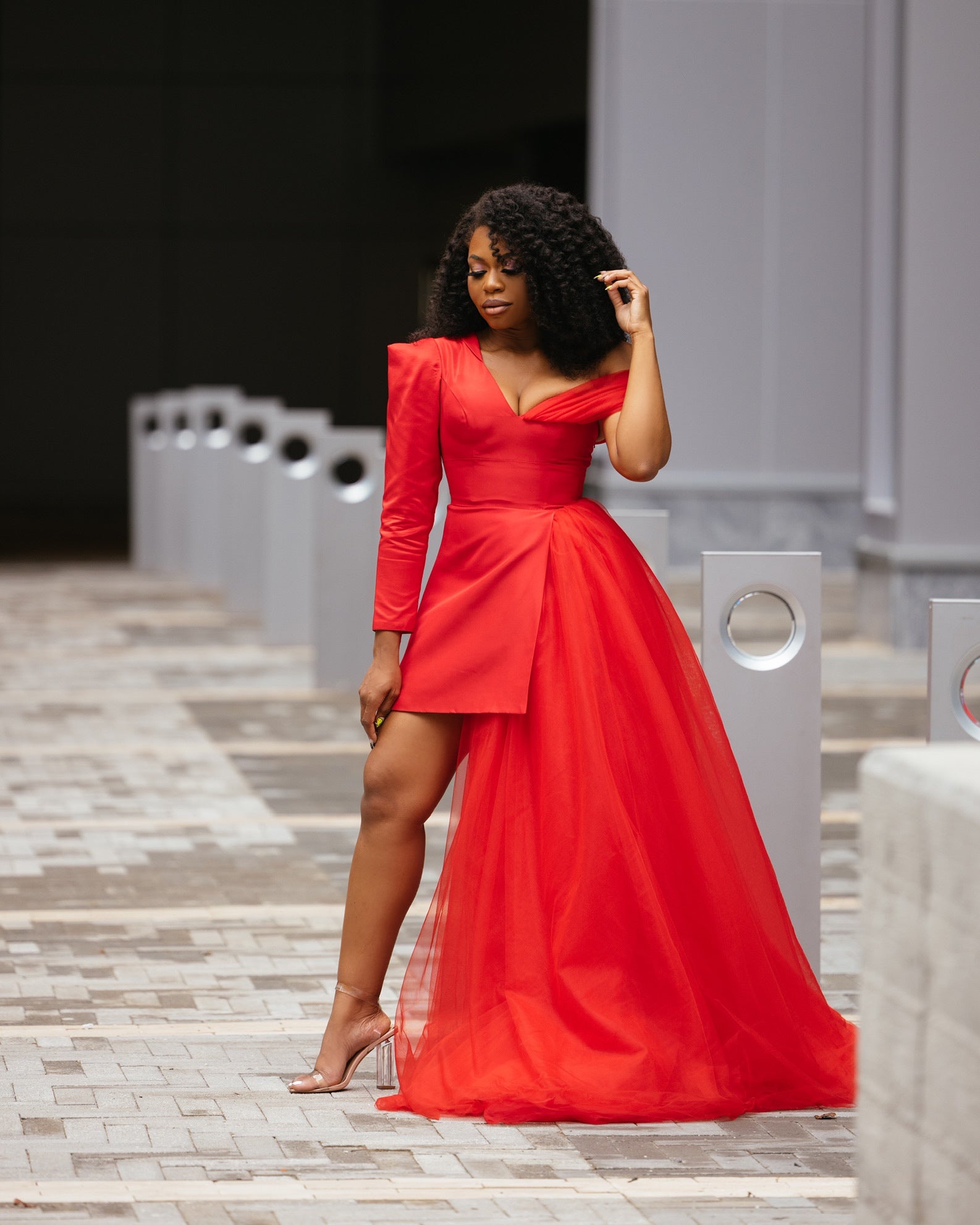 red blazer dress
